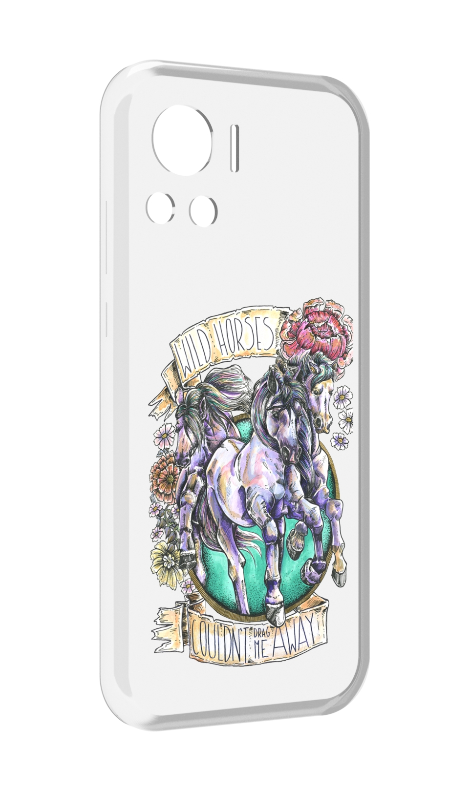 

Чехол MyPads рисунок коней в цветах для Motorola Edge 30 Ultra, Прозрачный, Tocco