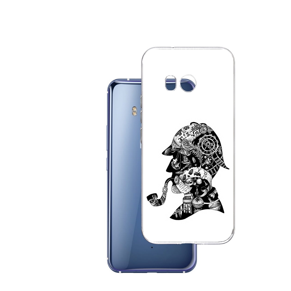 

Чехол MyPads Tocco для HTC U11 мужчина с трубкой абстракция, Прозрачный, Tocco