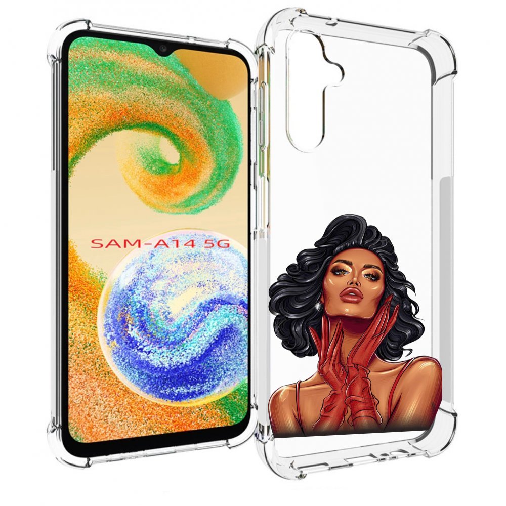 

Чехол MyPads мулатка-в-перчатках женский для Samsung Galaxy A14 5G, Прозрачный, Tocco