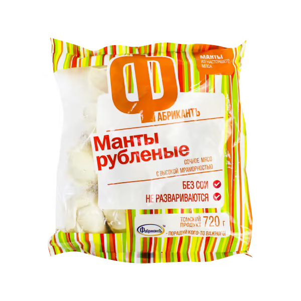 

Манты Фабрикантъ рубленные, 720 г