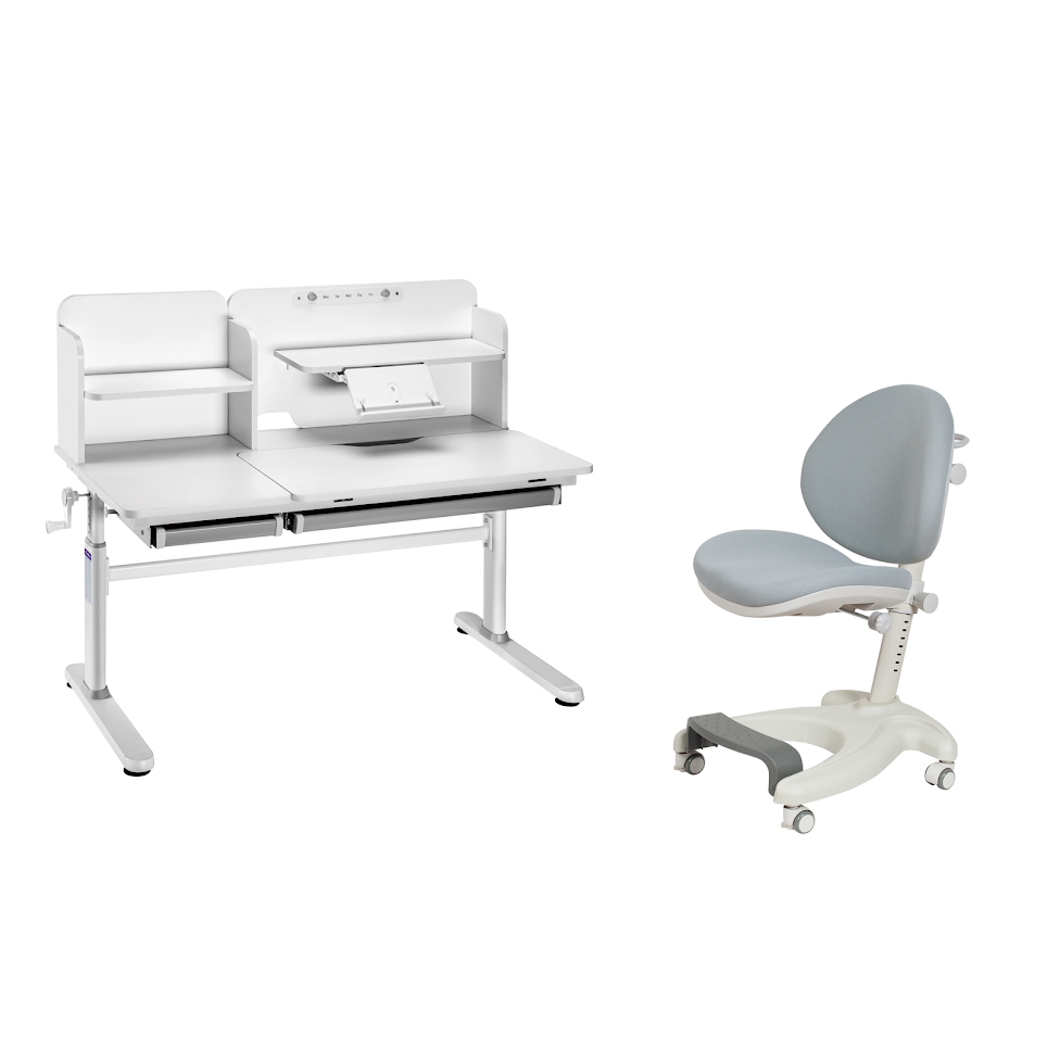 

Растущая парта с надстройкой Cubby и кресло, Iris II+Cielo ,Grey, Iris II+Cielo