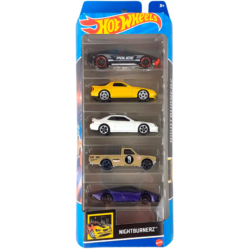 

Набор из 5-ти машинок Hot Wheels Nightburnerz 01806 HFV93, 01806_HFV93