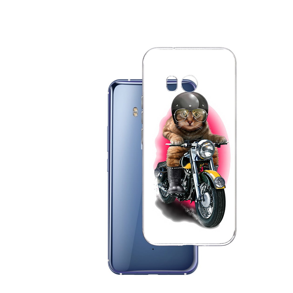 

Чехол MyPads Tocco для HTC U11 мото-кот, Прозрачный, Tocco