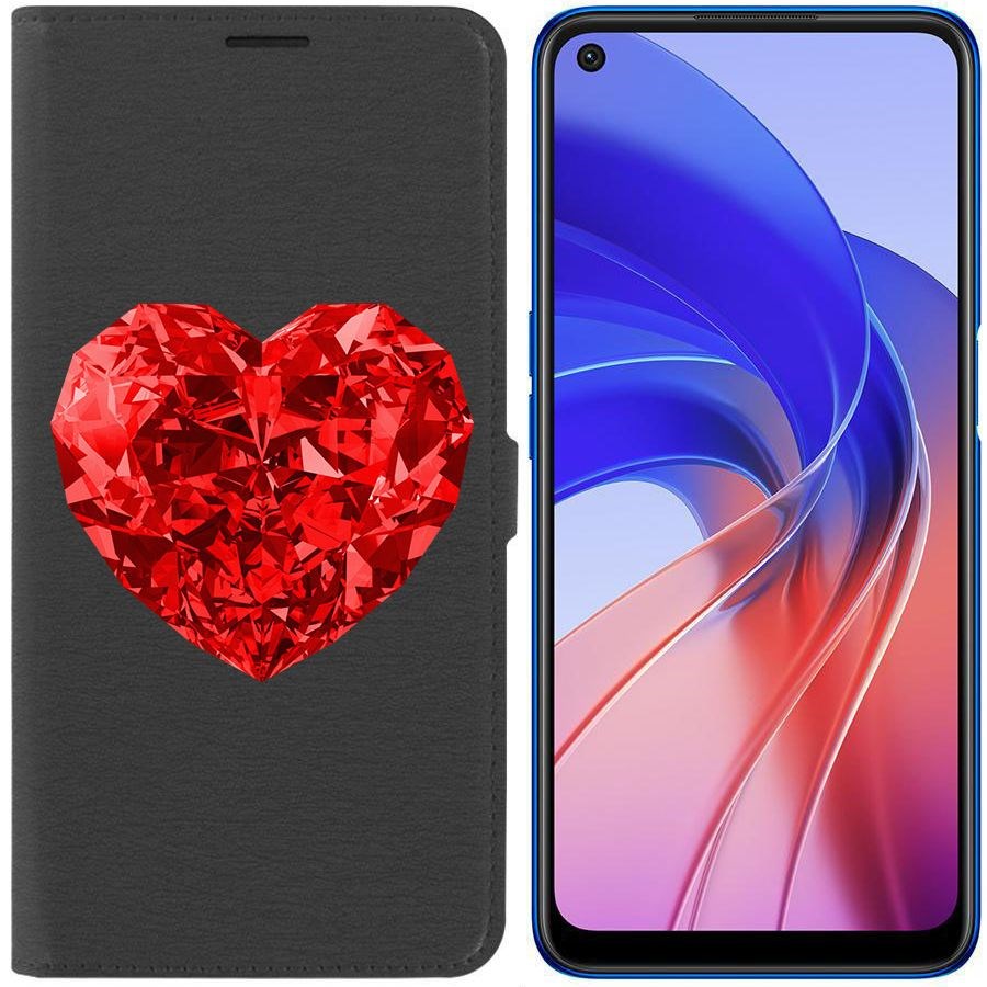 Чехол-книжка Eco Book для Oppo A55 Рубиновое сердце