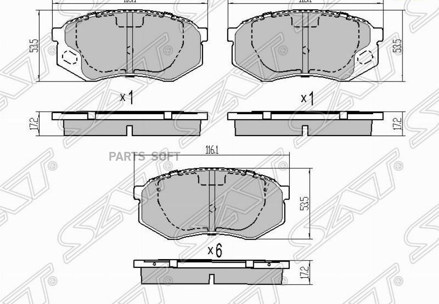 

Колодки Тормозные Перед Mitsubishi Canter Fb4##/Fe6## (В Упаковке 8шт) Sat арт. ST-MC88633