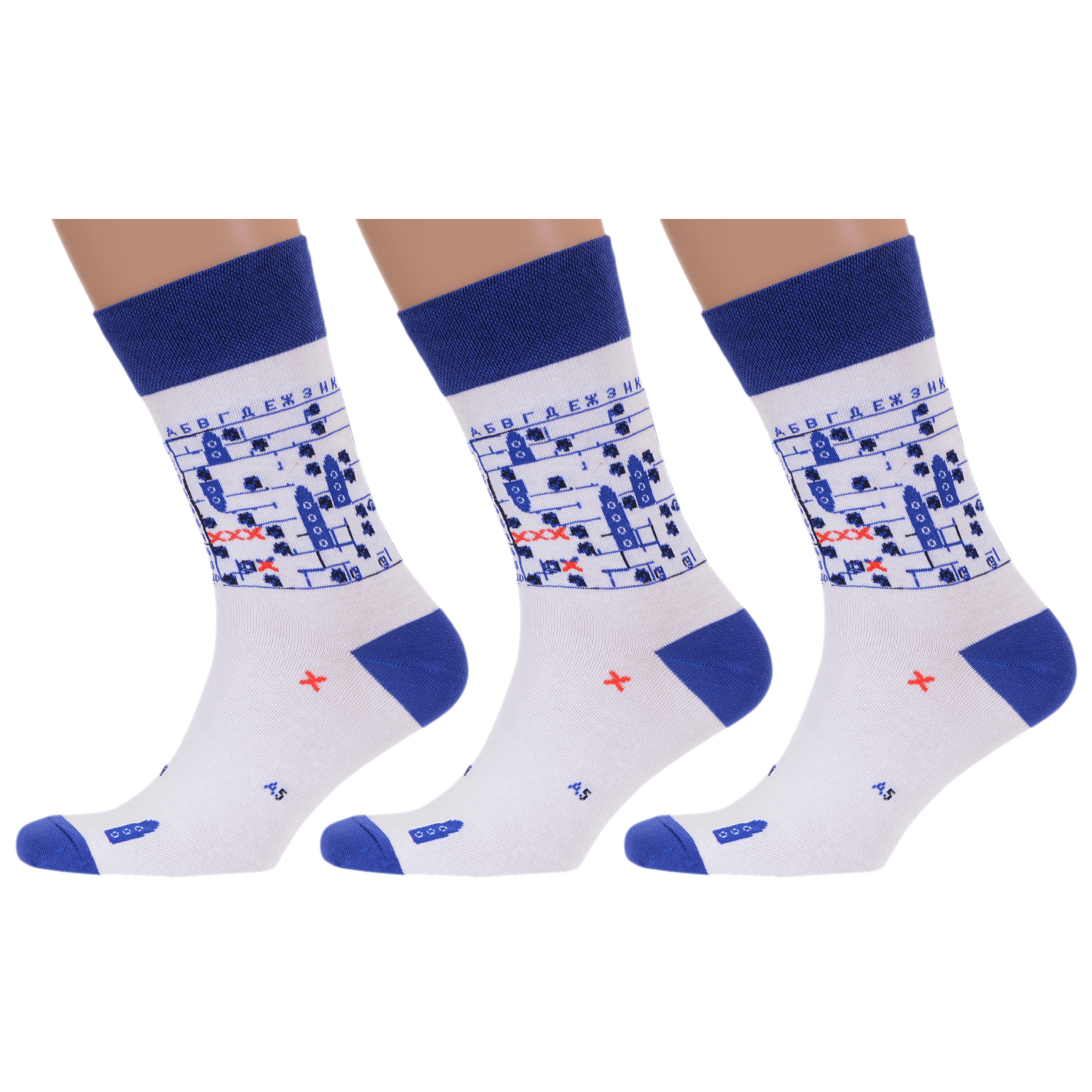 

Комплект носков мужских MoscowSocksClub msk3-М42 разноцветных 29, msk3-М42