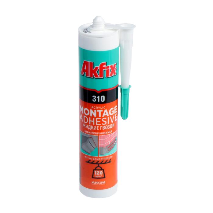 

Клей Akfix 310 "Жидкие гвозди", акриловый, высокопрочный, 310 мл