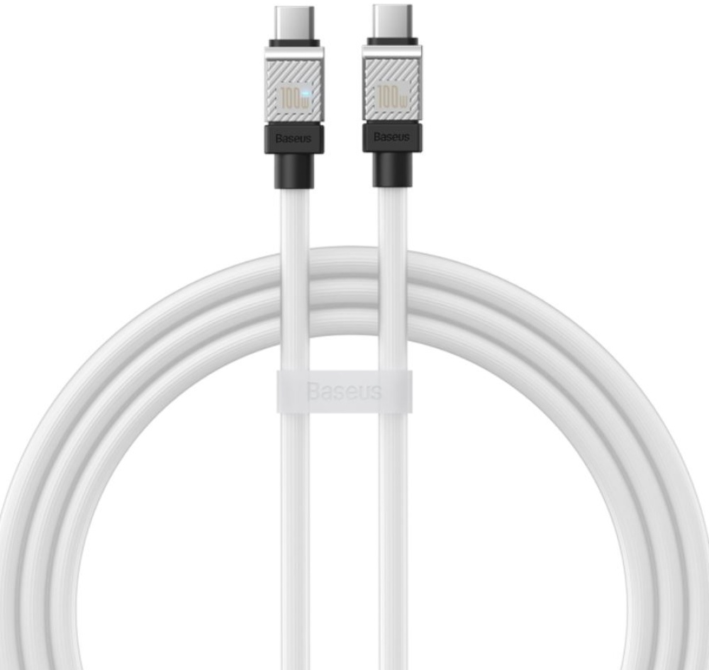 

Кабель Baseus CoolPlay Series, Type-C - Type-C, 5 А, 1 м, белый, CoolPlay Series