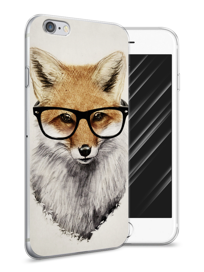 

Чехол Awog на Apple iPhone 6 / Айфон 6 "Лиса в очках", Разноцветный, 10450-10