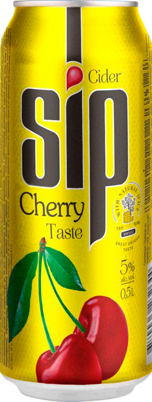 

Сидр Sip, сладкий, вишня, 5 %, 0.5, л