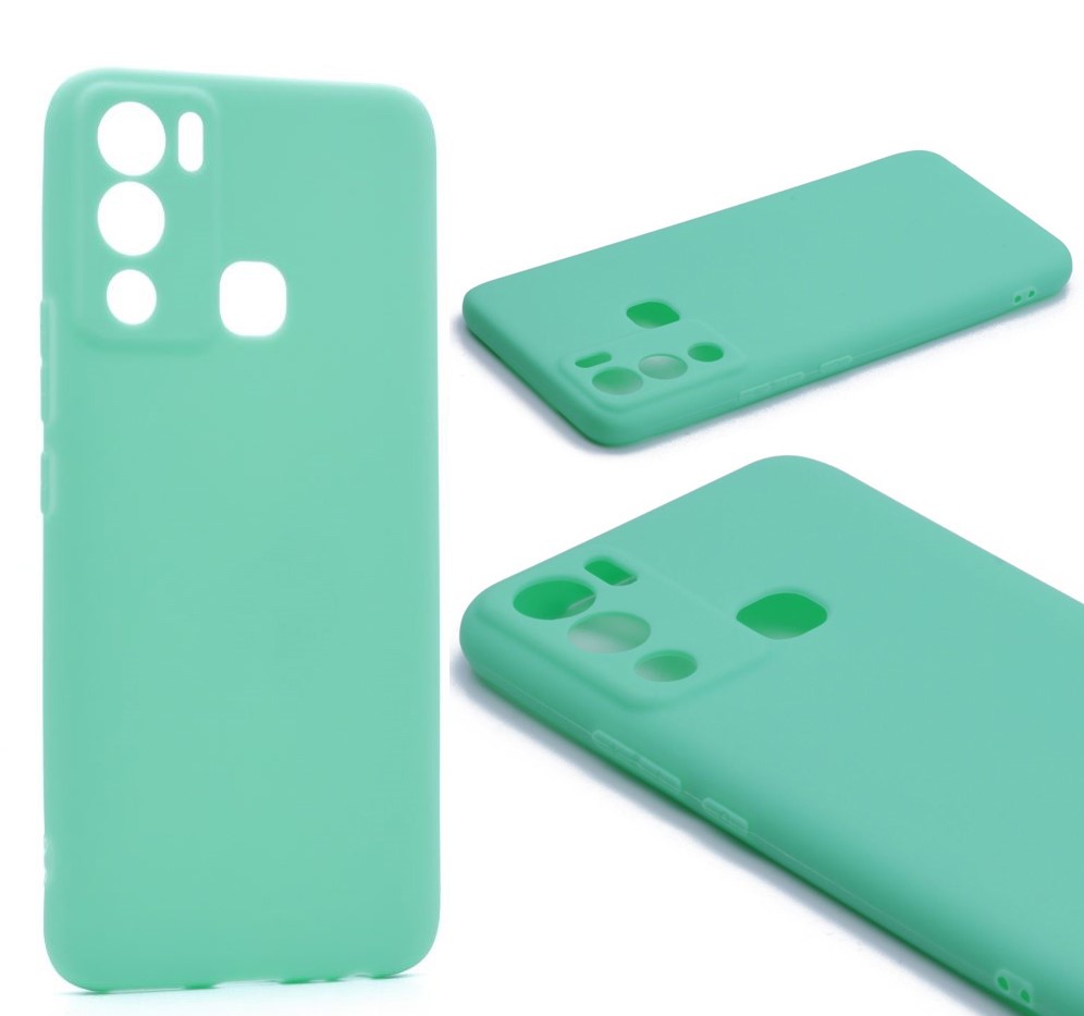 

Силиконовый чехол TPU Case матовый для Infinix Hot 12i тиффани, Бирюзовый