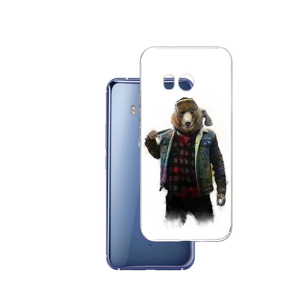 

Чехол MyPads Tocco для HTC U11 медведь с топором, Прозрачный, Tocco
