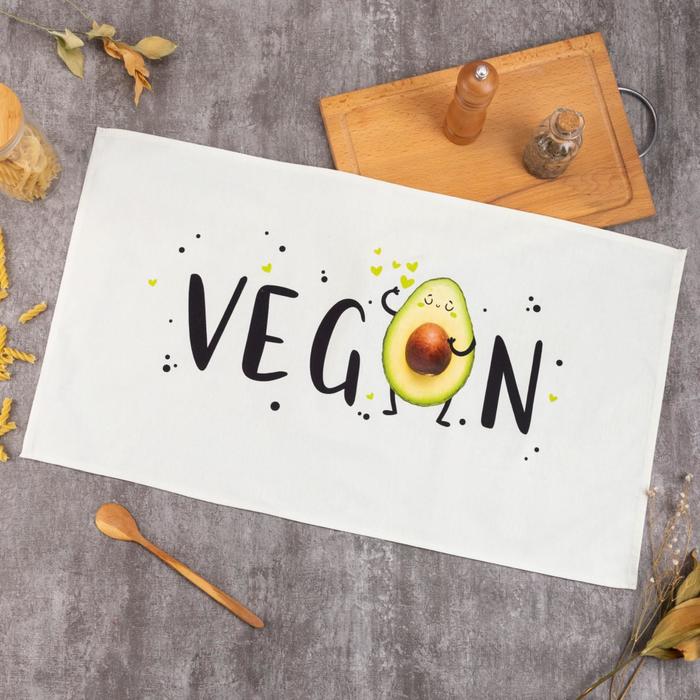 фото Полотенце этель "vegan" 40х73 см, 100% хл, саржа 190 гр/м2