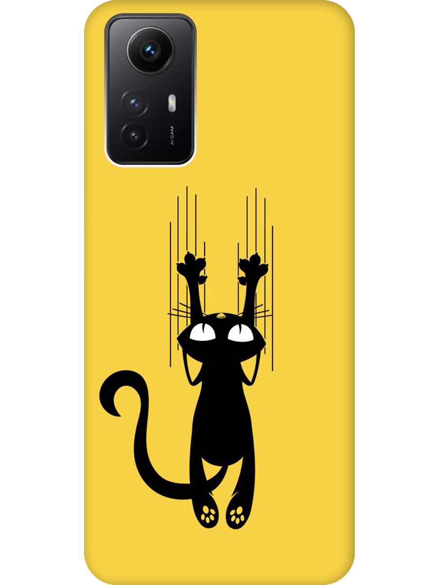 

Силиконовый чехол на Xiaomi Redmi Note 12s с принтом "Кошечка царапка" матовый желтый, Желтый;прозрачный;черный, 778676971