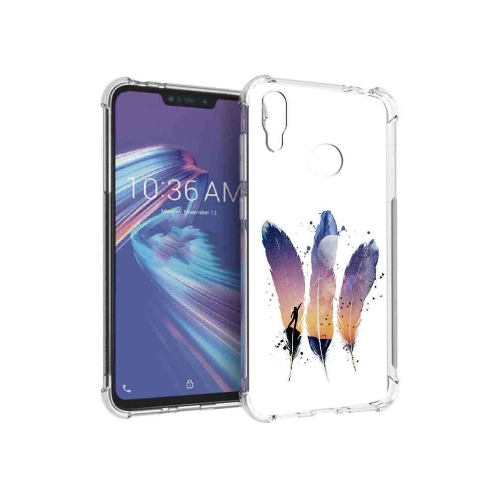 

Чехол MyPads Tocco для Asus ZenFone Max M2 (ZB633KL) небесные перья, Прозрачный, Tocco