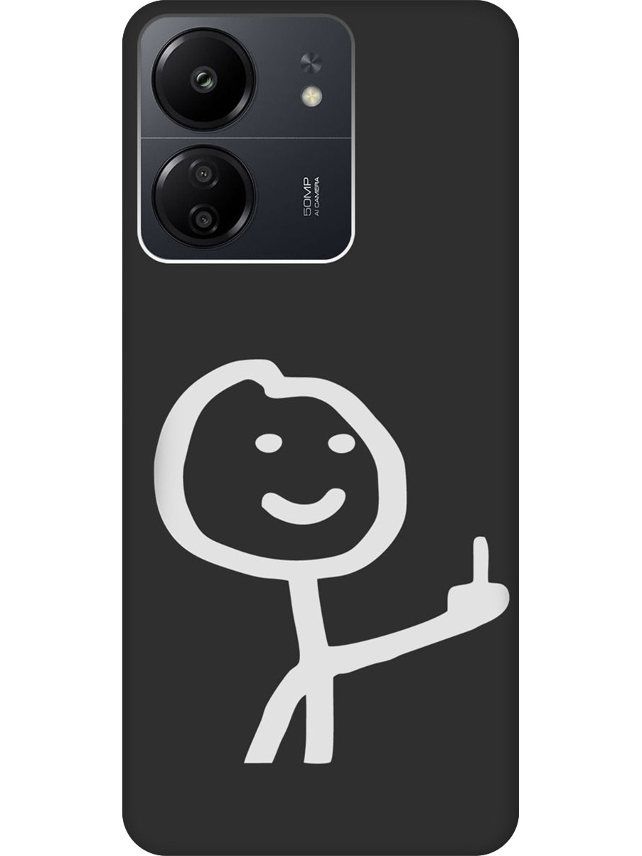 

Силиконовый чехол на Xiaomi Redmi 13C / Poco C65 с принтом "Fck" матовый черный, Черный;белый;серый, 777767761