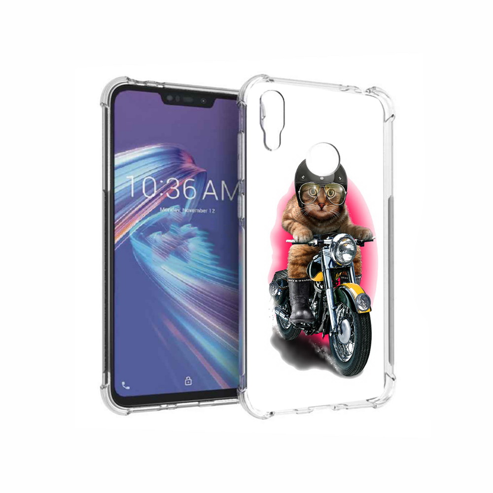 

Чехол MyPads Tocco для Asus ZenFone Max M2 (ZB633KL) мото-кот, Прозрачный, Tocco