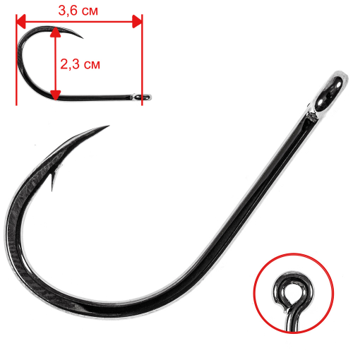 

Одинарные крючки Owner Wide Gape №6/0, с колечком, загнутое острие, с бородкой, Черный, Owner Aki Twist 5169 6/0 (5шт.)
