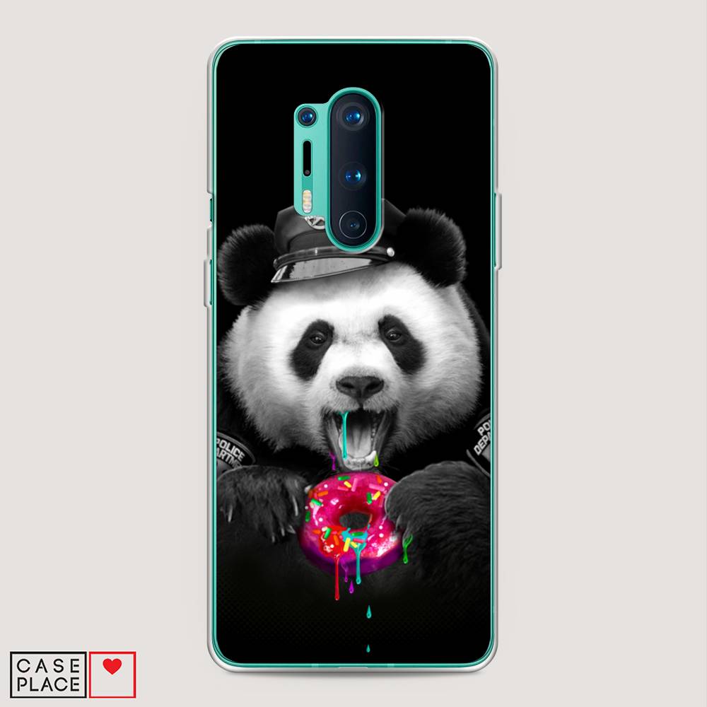 

Чехол Awog на OnePlus 8 Pro / ВанПлас 8 Pro "Панда police", Черный;белый;розовый, 151050-2