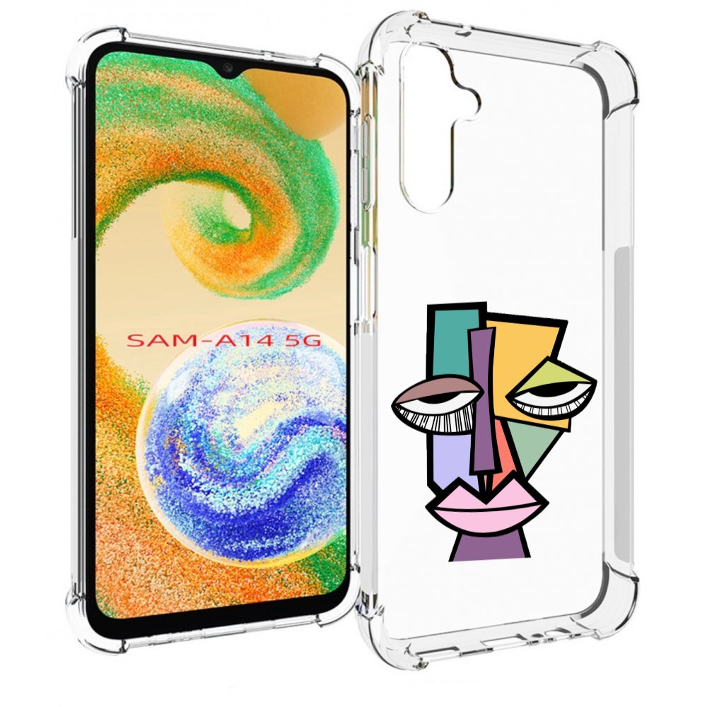 

Чехол MyPads лицо из квадратиков с глазами женский для Samsung Galaxy A14 5G, Прозрачный, Tocco