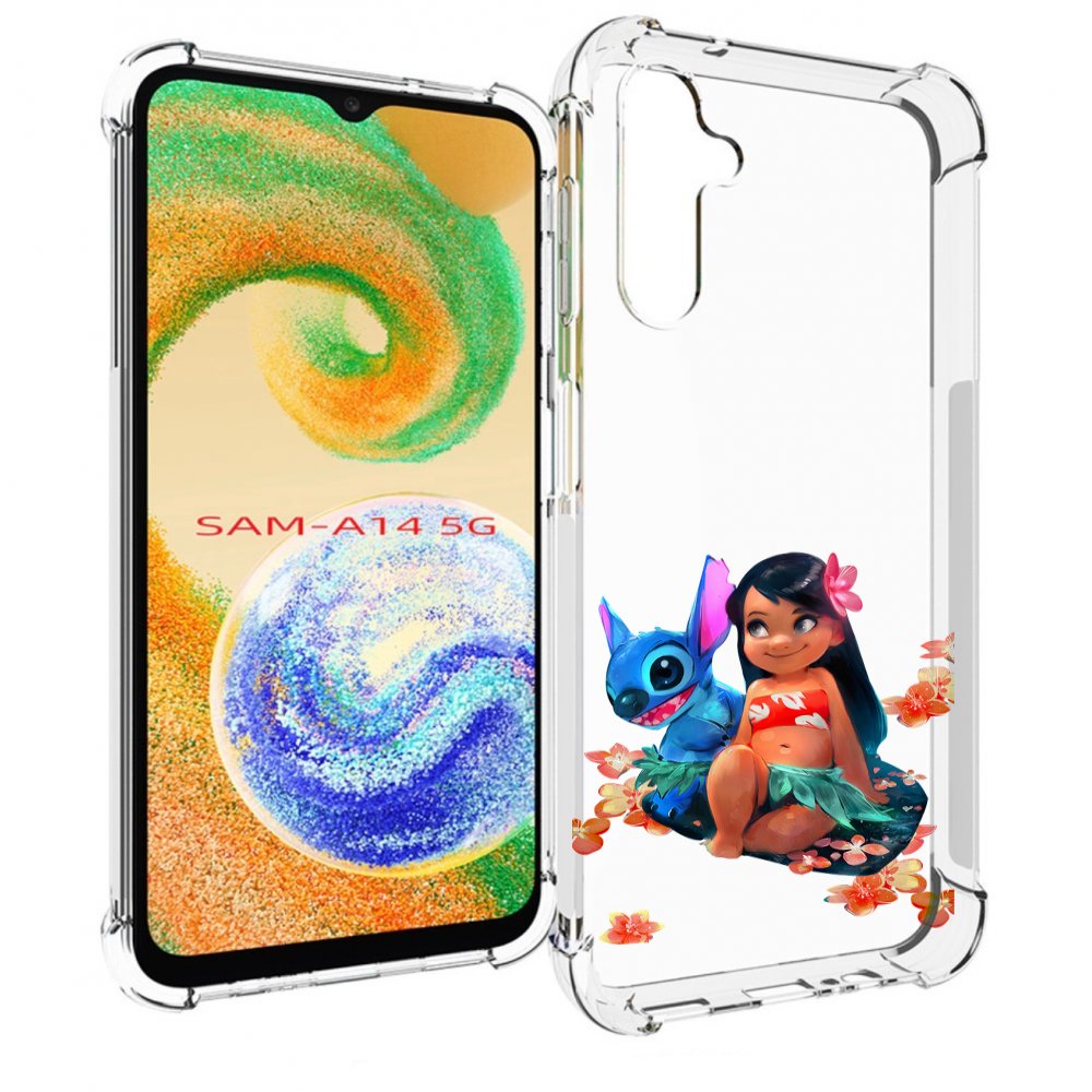 Чехол MyPads лила-и-стич детский для Samsung Galaxy A14 5G