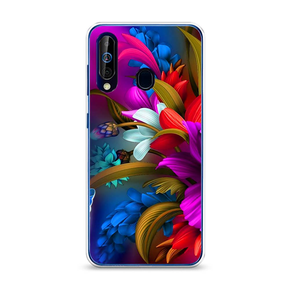 

Чехол на Samsung Galaxy A60 "Фантастические цветы", Фиолетовый;красный;синий, 28250-2