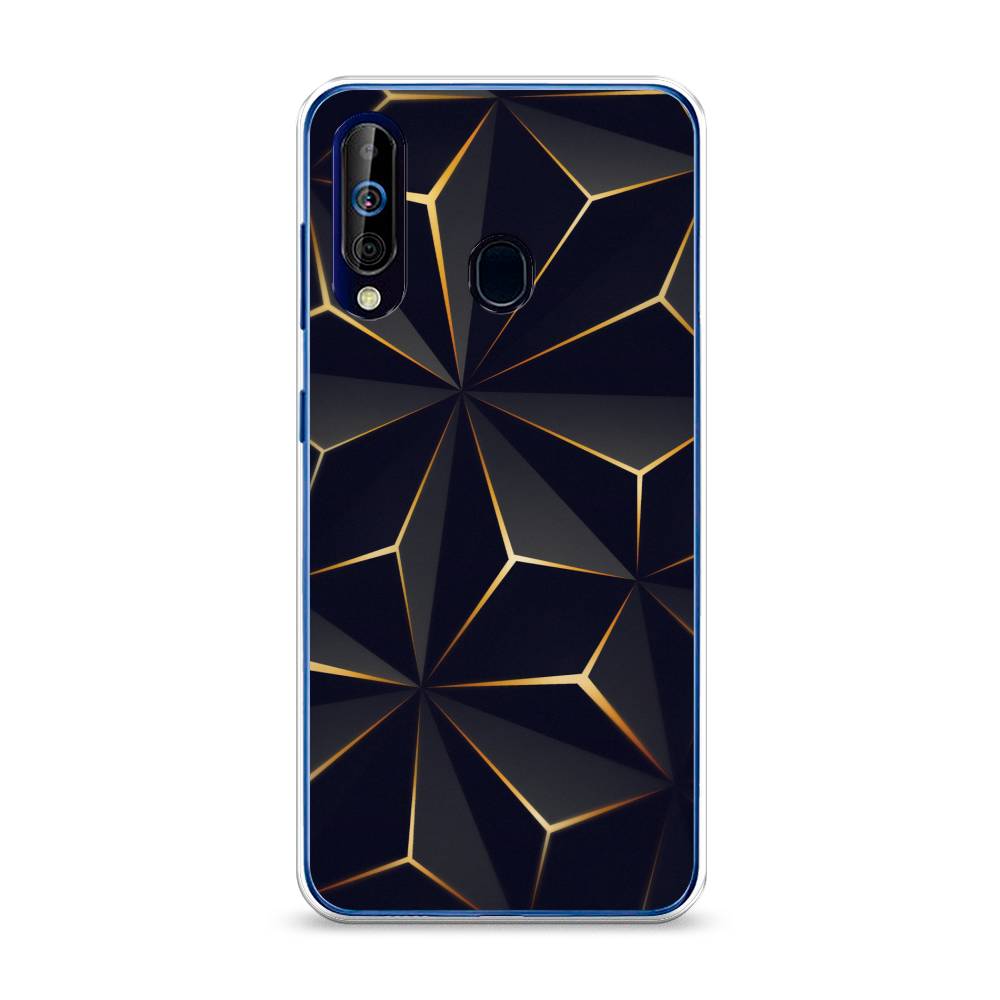 

Чехол на Samsung Galaxy A60 "Черные полигоны", Золотистый;черный, 28250-3