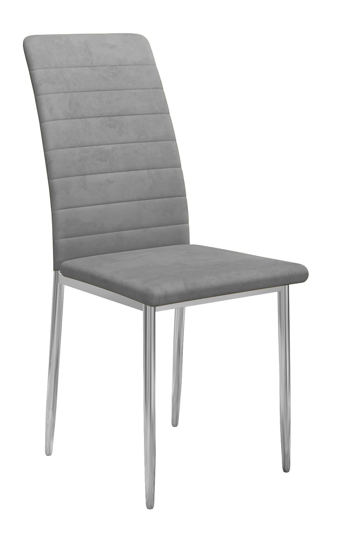 Стул DikLine ТЕКС каркас хром/ B22 GREY 41x51x94 велюр GREY 2 шт.