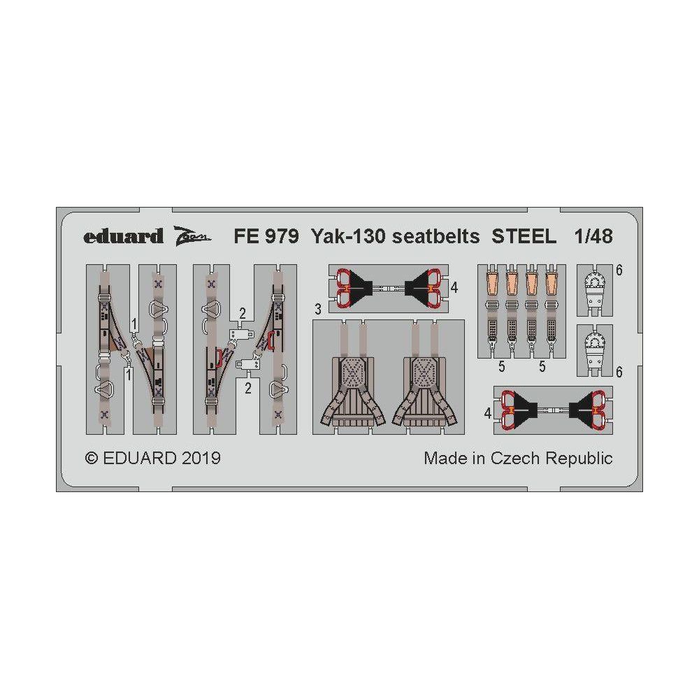 

FE979 Eduard 1/48 Яk-130 стальные ремни, Цветной