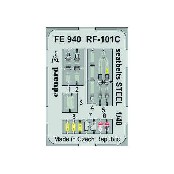 

FE940 Eduard 1/48 Фототравление RF-101C ремни, сталь, Цветной