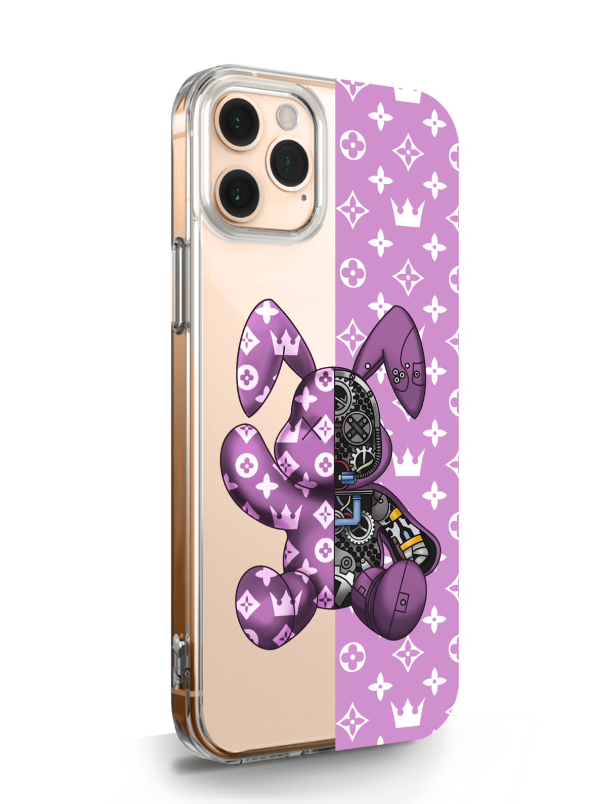 фото Чехол musthavecase для iphone 11 pro max bunny розовый прозрачный