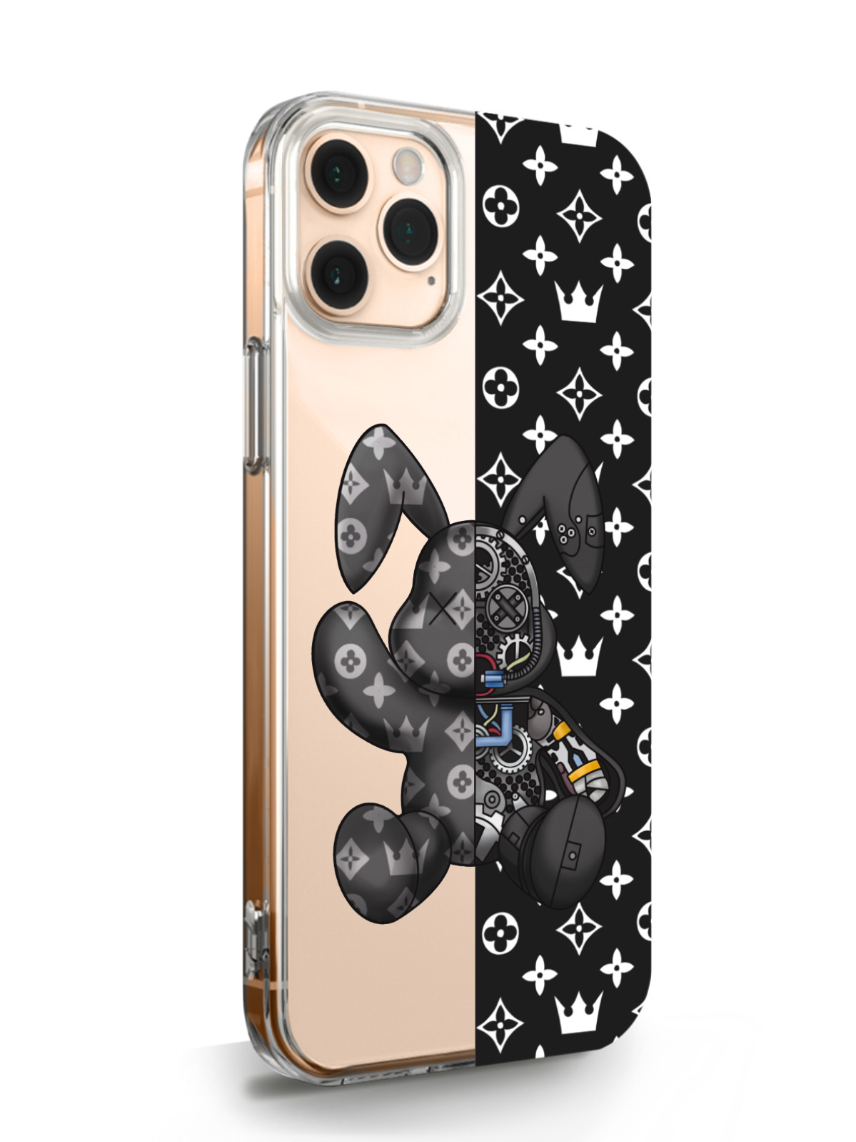 фото Чехол musthavecase для iphone 11 pro max bunny черный прозрачный