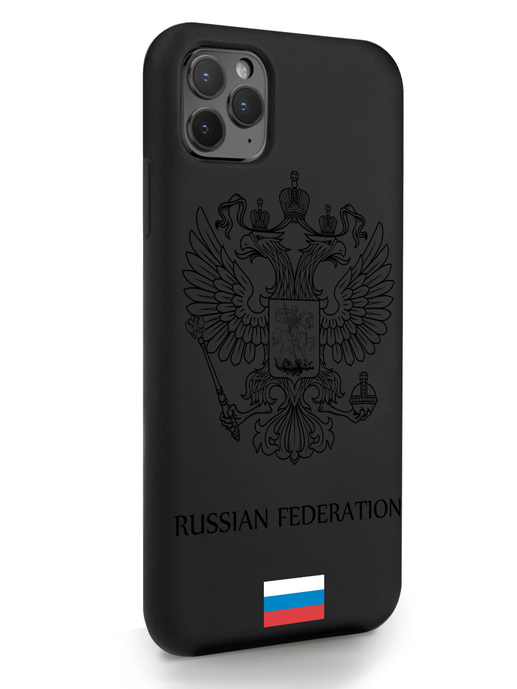 фото Чехол musthavecase для iphone 11 pro max черный лаковый герб россия черный