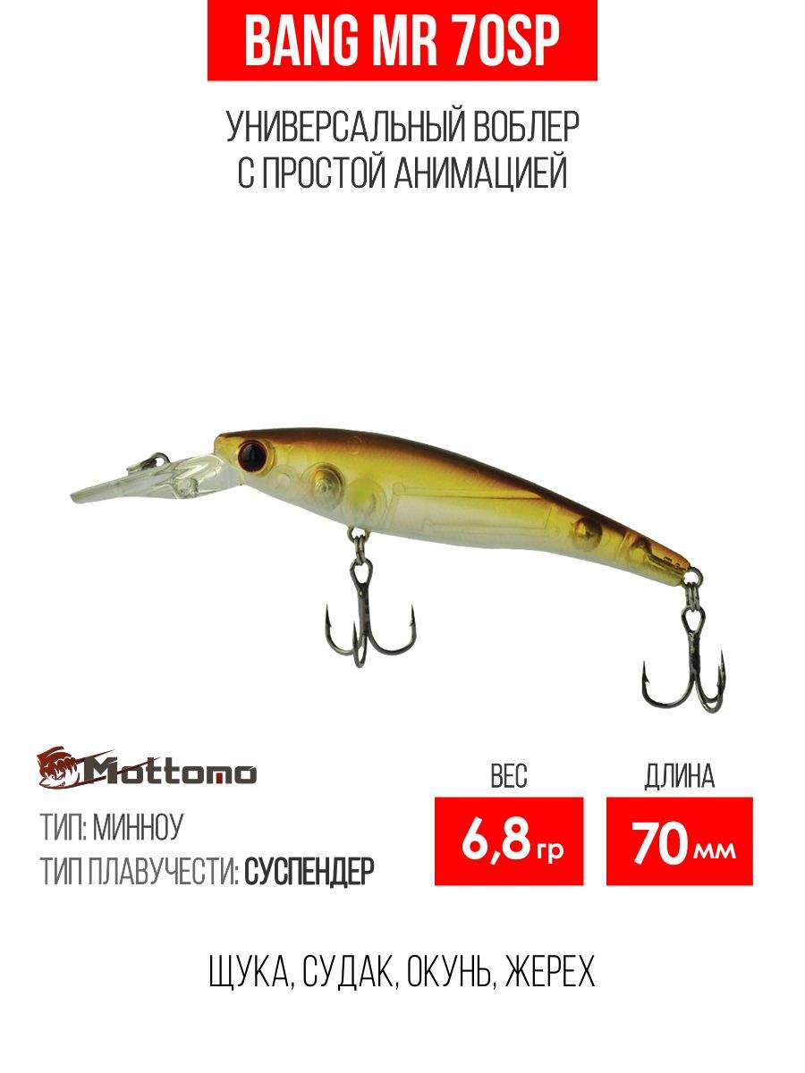 

Воблер Mottomo Bang MR 70SP 6,8g Pearl Ayu, Разноцветный, Bang MR