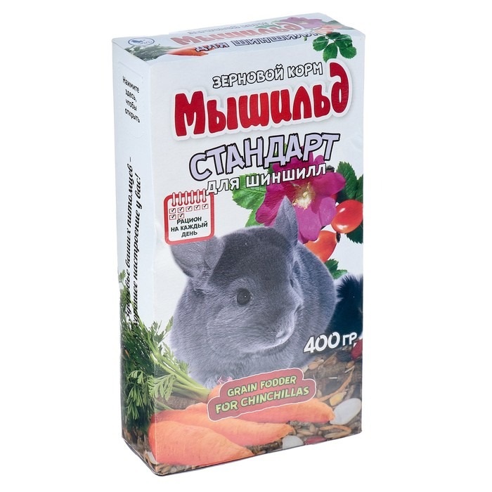 

Сухой корм для шиншилл Мышильд стандарт , 400 г