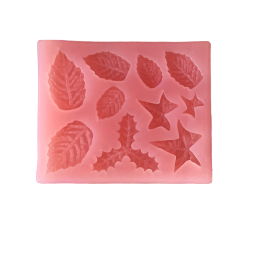 

Силиконовый молд ХОББИМОЛД Листья ассорти 26, Розовый