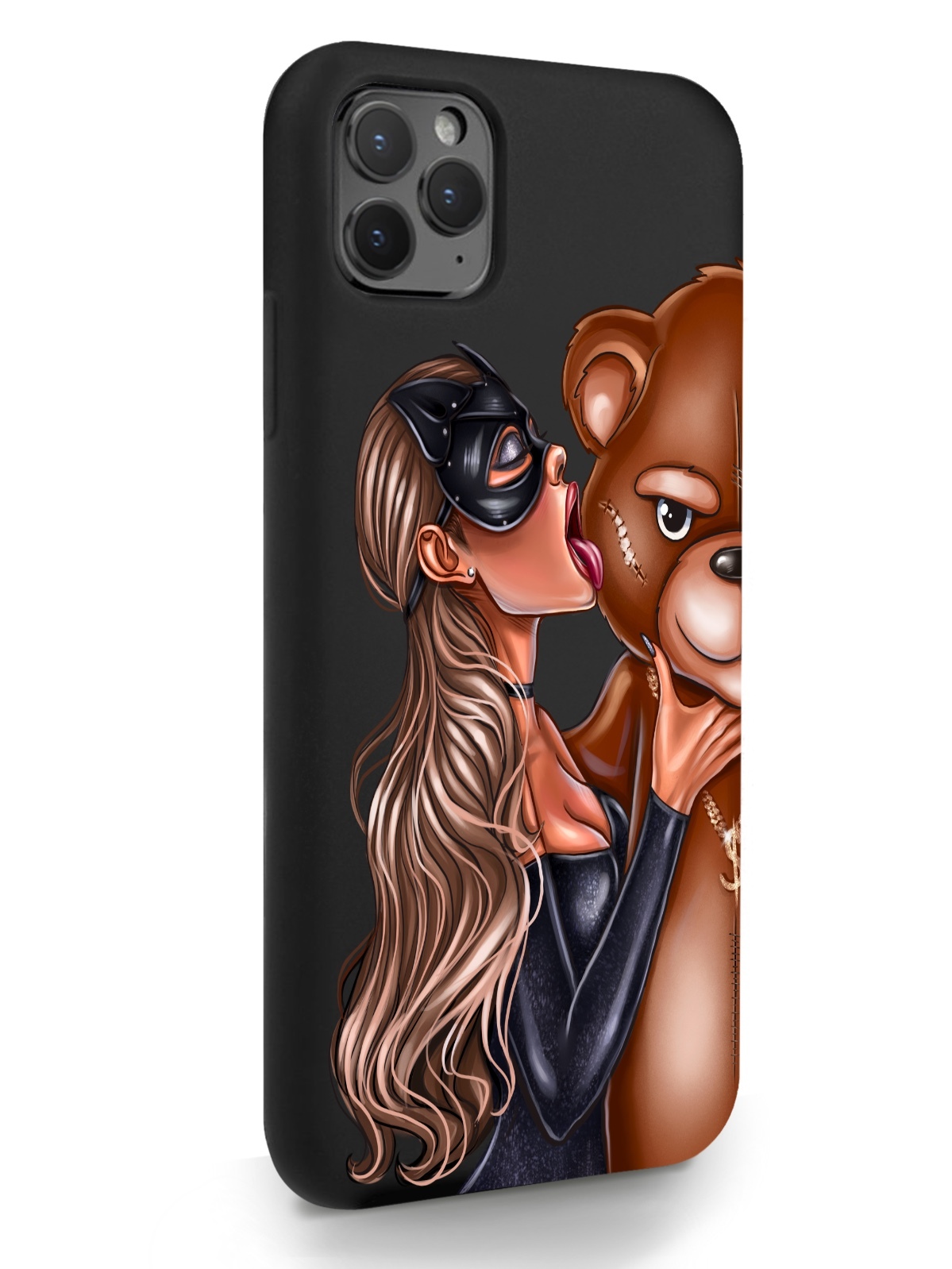 фото Чехол musthavecase для iphone 11 pro max кошечка и мишка черный