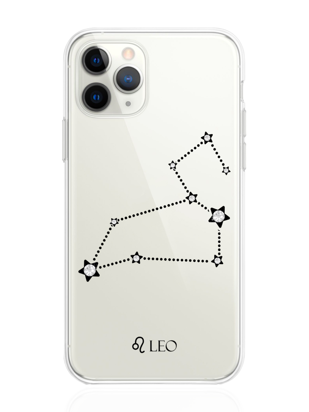 фото Чехол с инкрустацией кристаллами lux для iphone 11 pro лев leo musthavecase