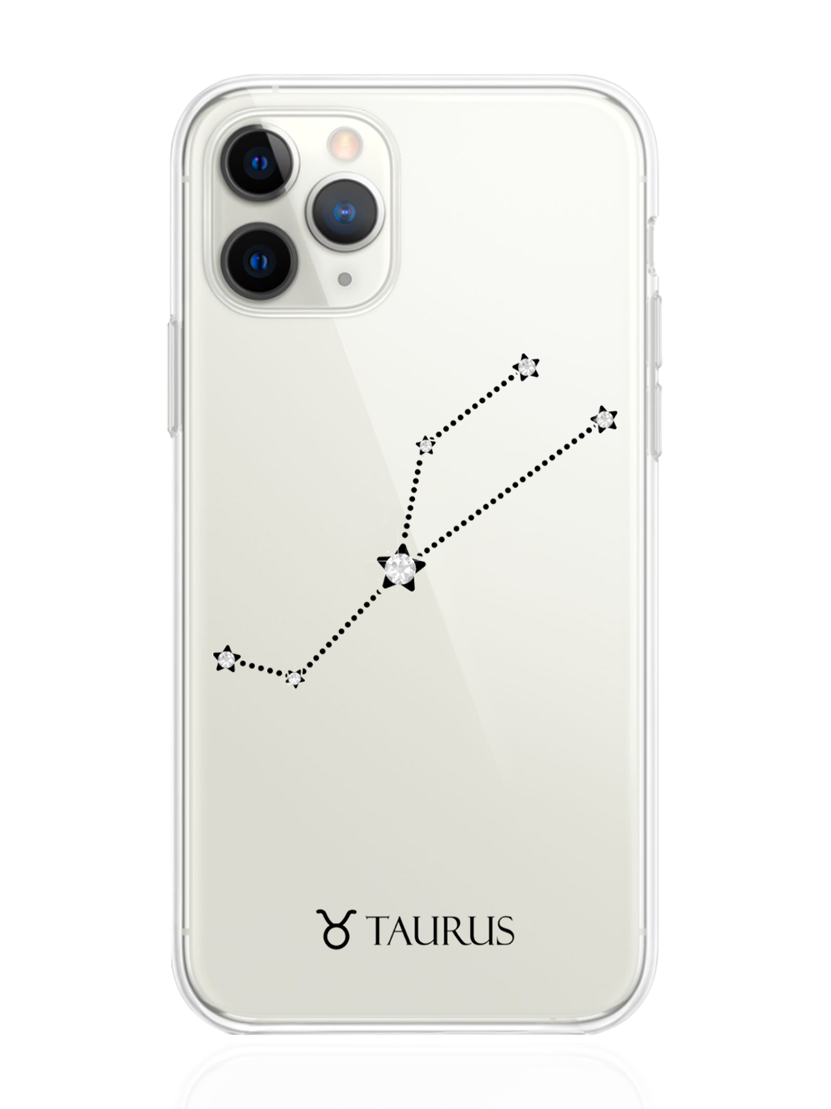 

Чехол с инкрустацией кристаллами Lux для iPhone 11 Pro Телец Taurus, Прозрачный, iPhone 11 Pro Знак зодиака Телец