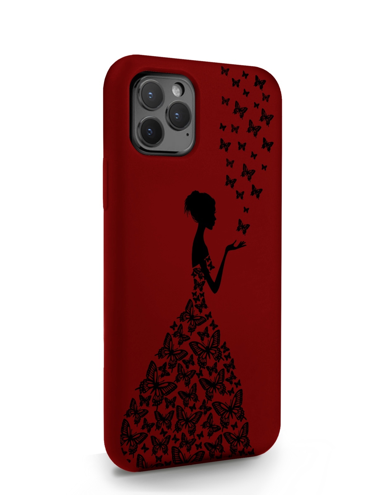фото Чехол musthavecase для iphone 11 pro девушка с бабочками красный