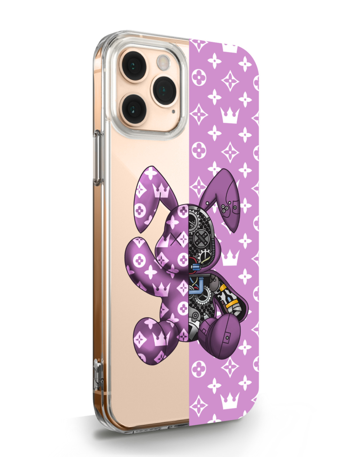 фото Чехол musthavecase для iphone 11 pro bunny розовый прозрачный