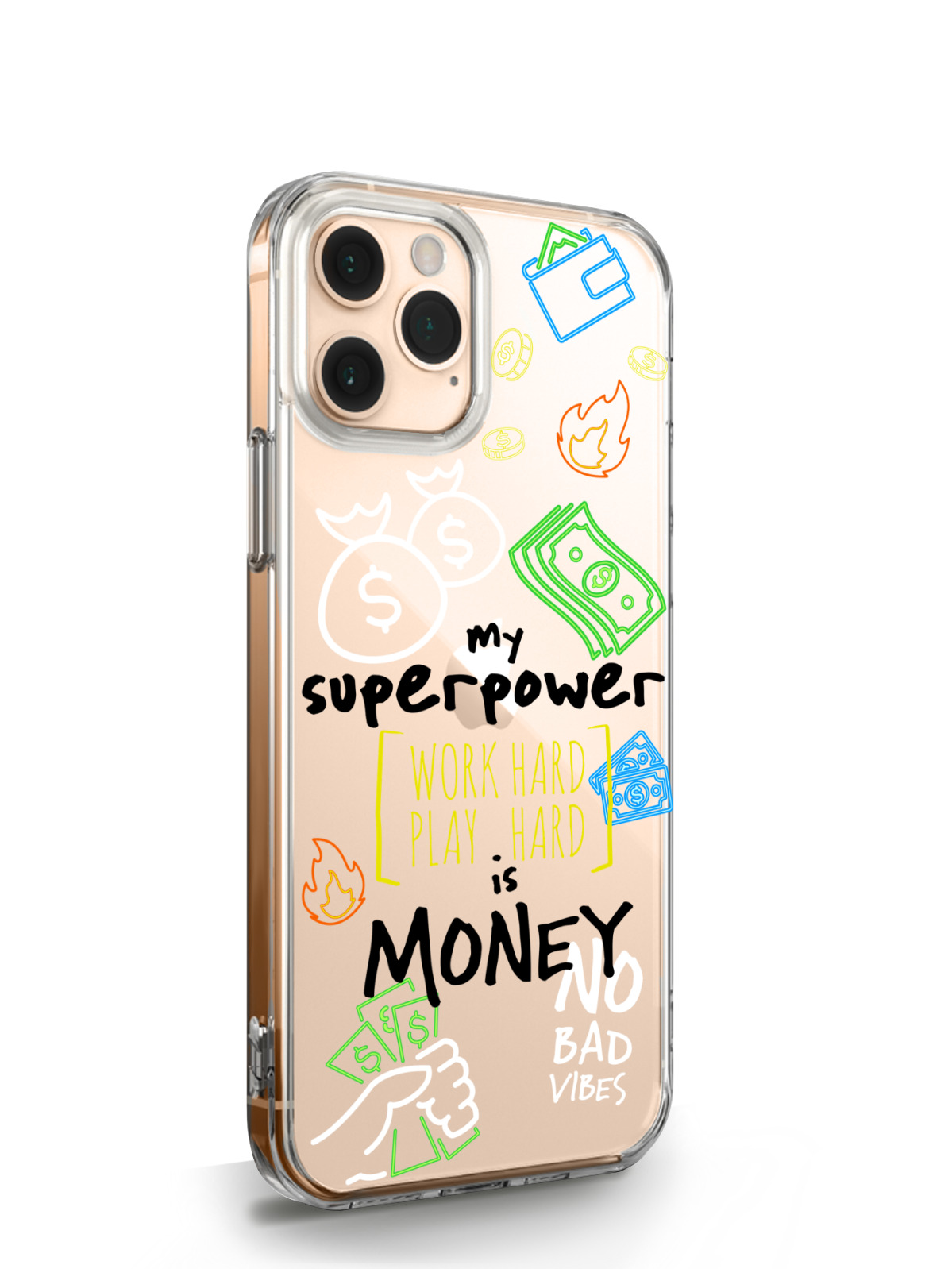 фото Чехол musthavecase для iphone 11 pro my superpower is money прозрачный