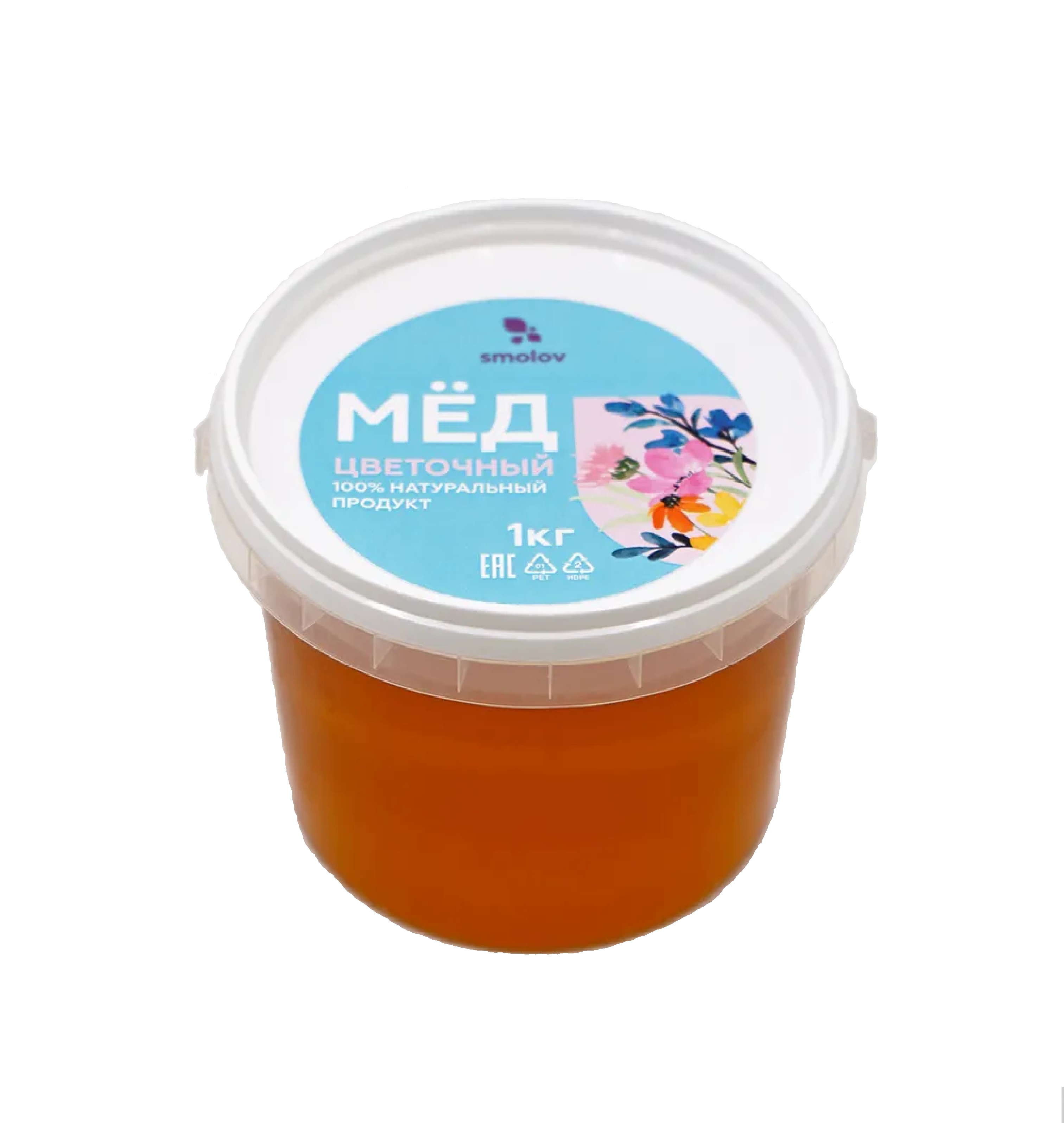 

Мёд цветочный Smolov натуральный , без сахара, без добавок, 1 кг, 1000