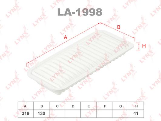 

Фильтр воздушный LYNXauto la1998