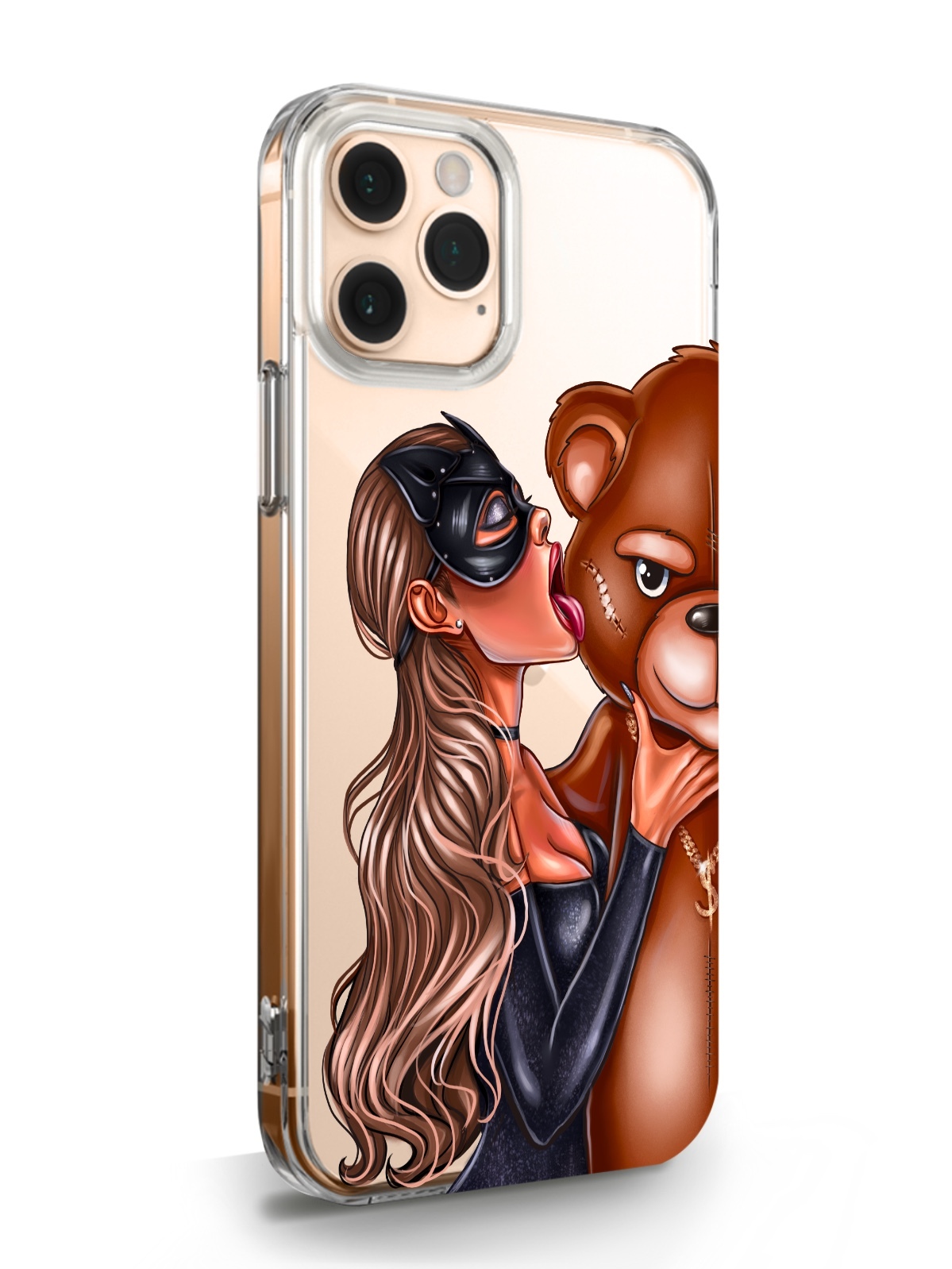 фото Чехол musthavecase для iphone 11 pro кошечка русая и мишка прозрачный