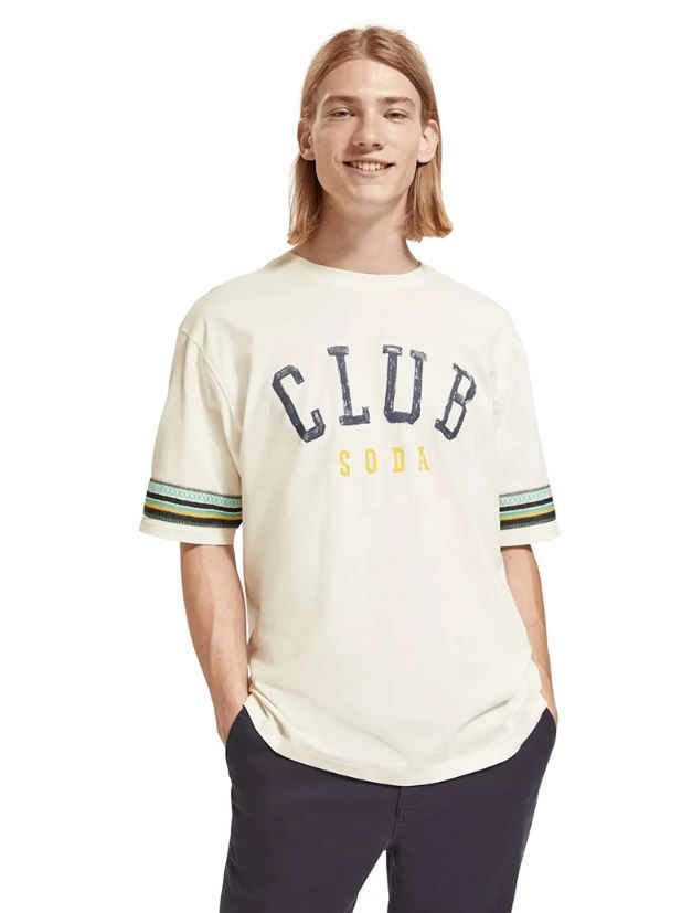 

Футболка мужская Scotch & Soda 174587/0001 бежевая M, Бежевый, 174587/0001