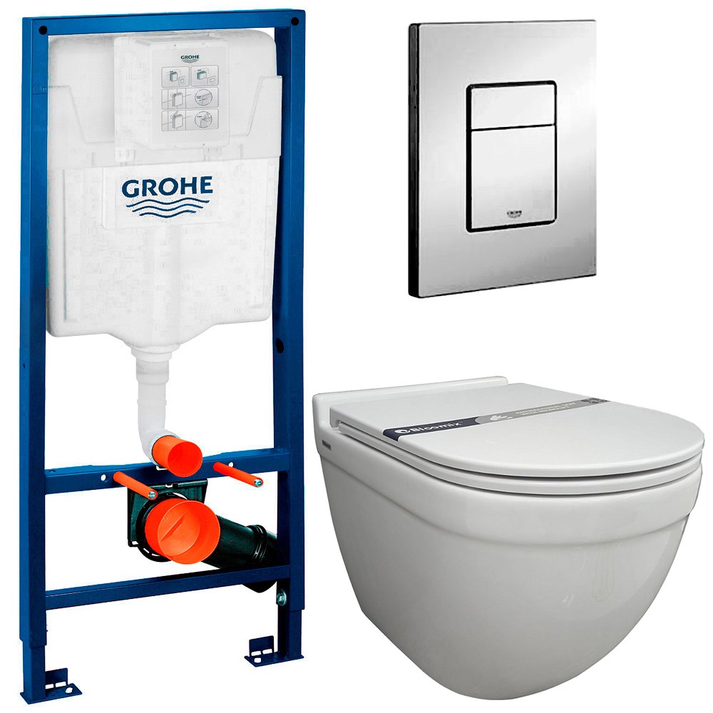 Инсталляция Grohe Rapid 38772001 + унитаз Bloomix Matrix T12601R/UF1 с сиденьем инсталляция для подвесного унитаза grohe