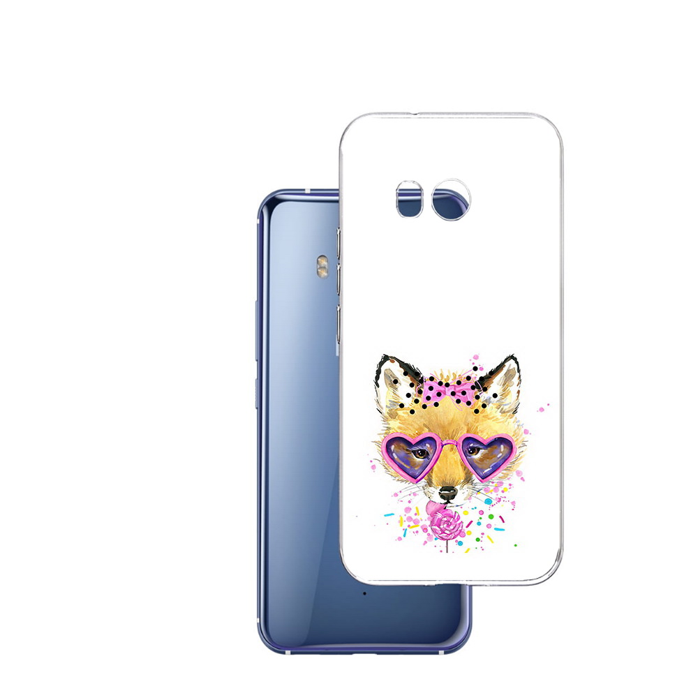 

Чехол MyPads Tocco для HTC U11 лисенок с бантиком, Прозрачный, Tocco
