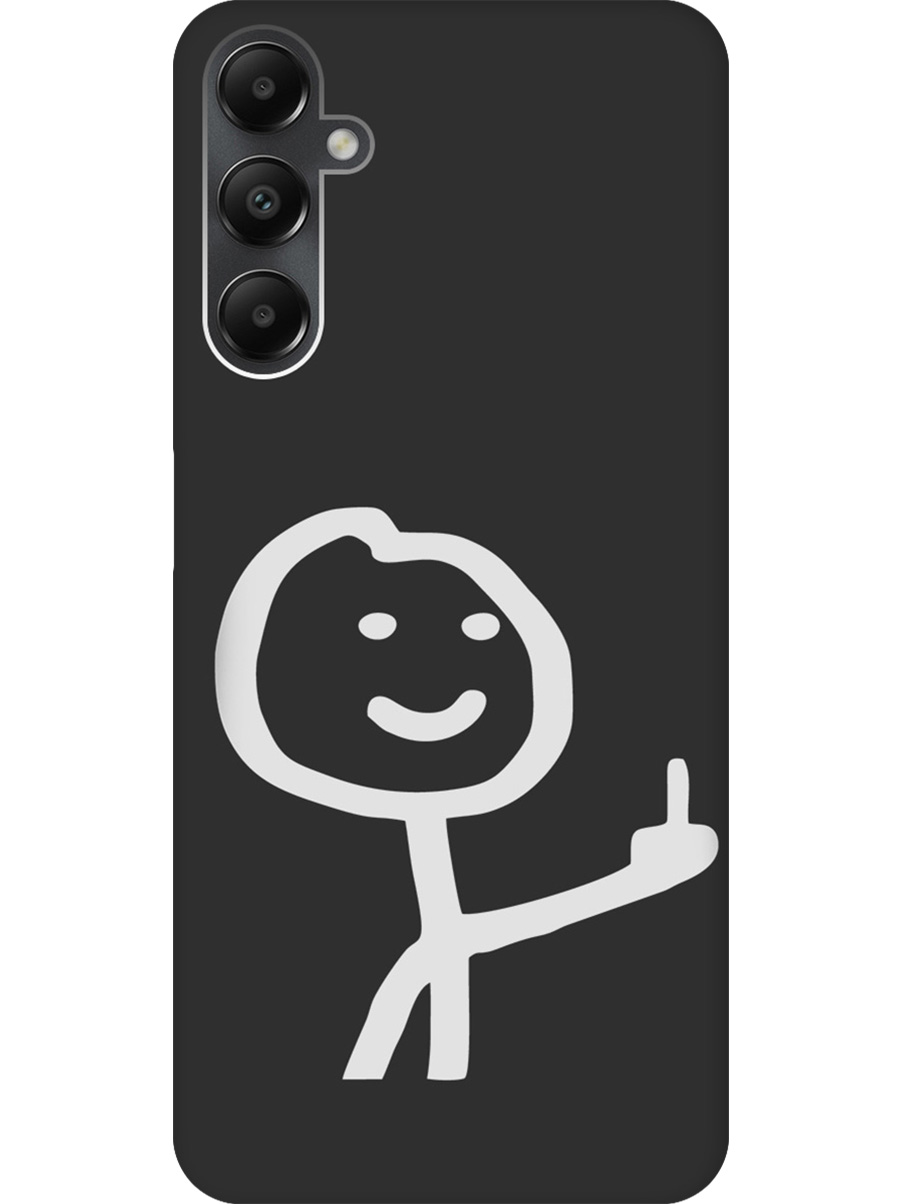 

Силиконовый чехол на Samsung Galaxy A05s с принтом "Fck" матовый черный, Черный;белый;серый, 776583761