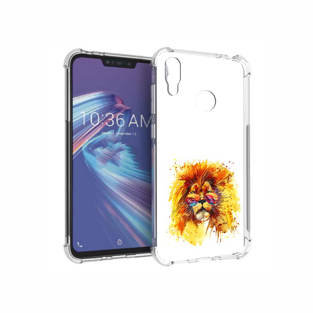 

Чехол MyPads Tocco для Asus ZenFone Max M2 (ZB633KL) лев в очках, Прозрачный, Tocco